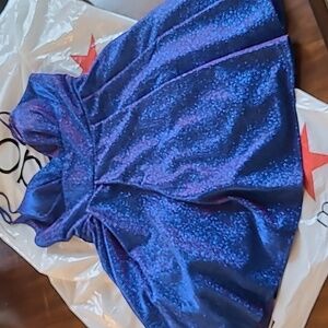 Blue/Purple flip flop glitter dress